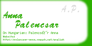 anna palencsar business card